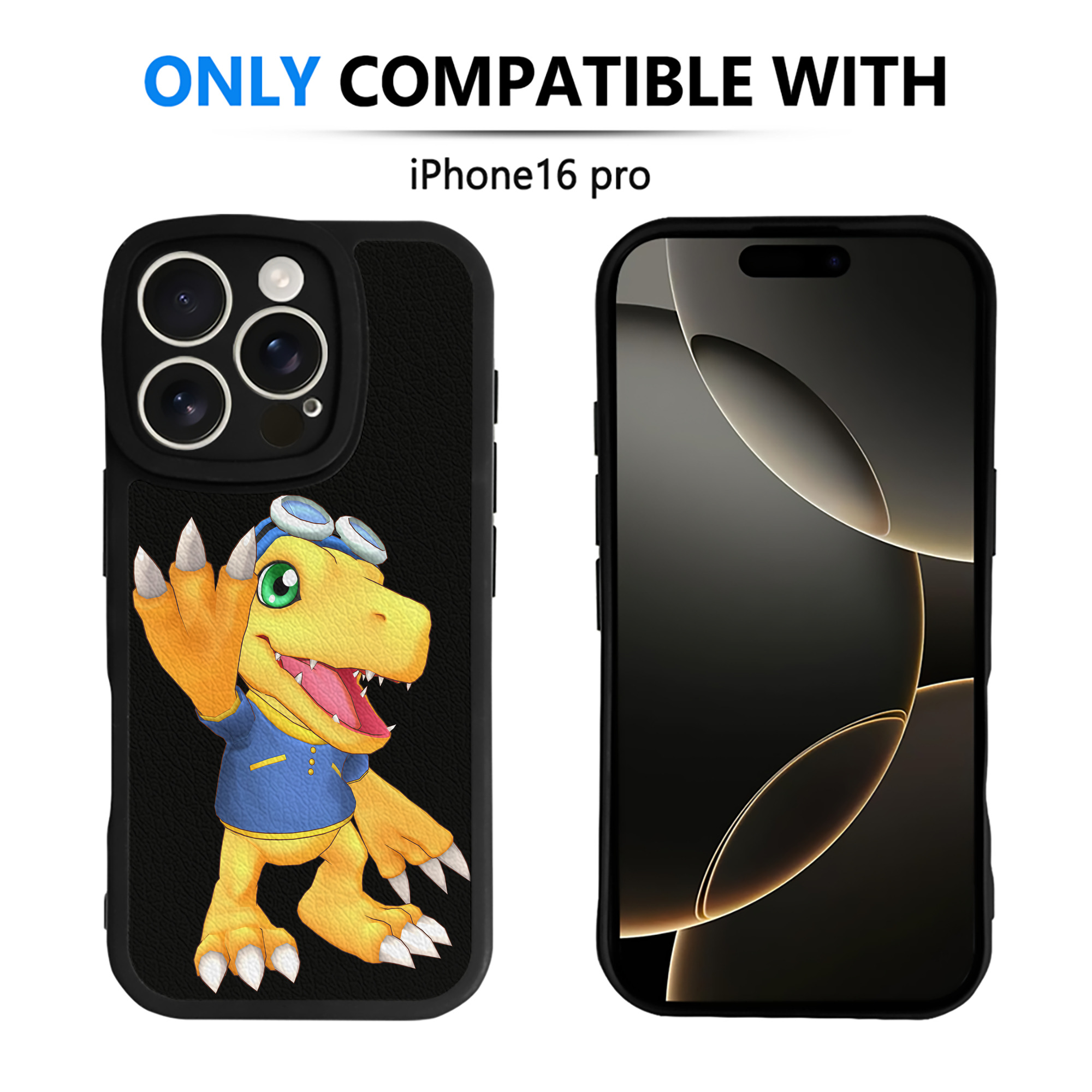 （画像用） Digimon デジタルモンスター/デジモン 【iPhone 16シリーズ対応】シリコンスマホケース（レザー調） 材質：シリコン